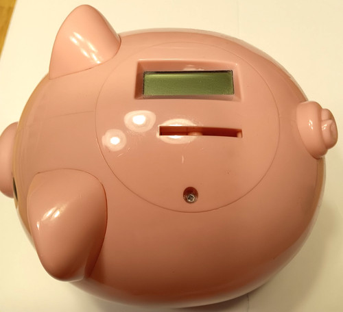 Pink piggy digital coin - coin, bank